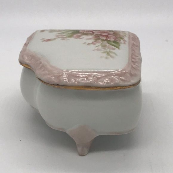 Vintage Delicate Hand Painted Piano Trinket Box - Picture 5 of 8